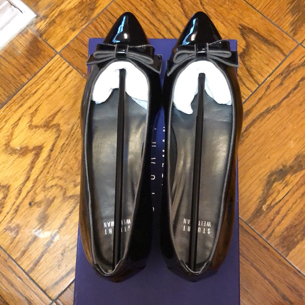 NWT!Stuart Weitzman Patent Leather Fairbow Shoes